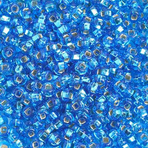 CZECH SEED BEAD 6/0 BLUEC/L CRYSTAL