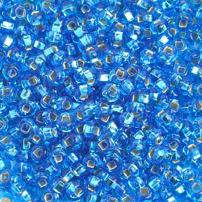 CZECH SEED BEAD 6/0 BLUEC/L CRYSTAL