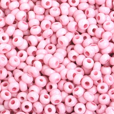 CZECH SEED BEAD 6/0 CHALK PINK SOLGEL