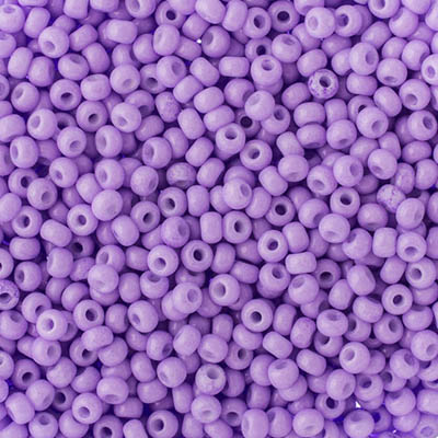 CZECH SEED BEAD 8/0 DYED CHALK PURPLE SOLGEL