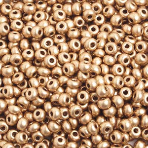 CZECH SEED BEAD 6/0 MATTE GOLD