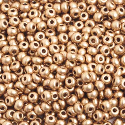 CZECH SEED BEAD 6/0 MATTE GOLD