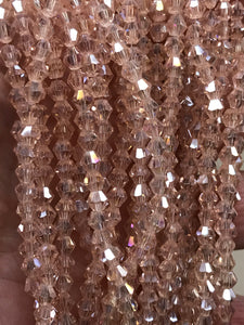 GLASS BICONE FACETED 4MM
