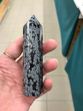 Load image into Gallery viewer, SNOWFLAKE OBSIDIAN POINT
