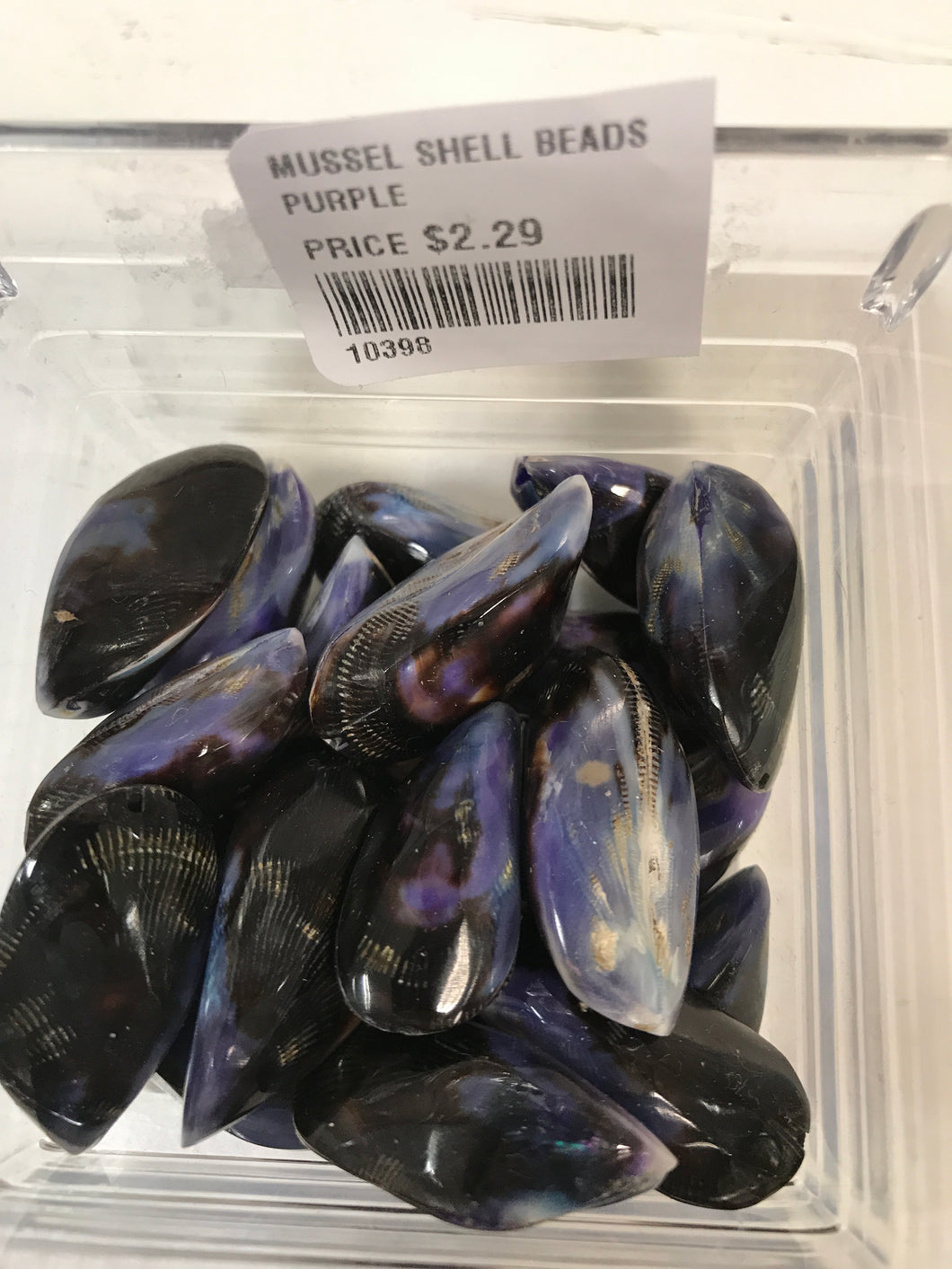 MUSSEL SHELL BEADS PURPLE