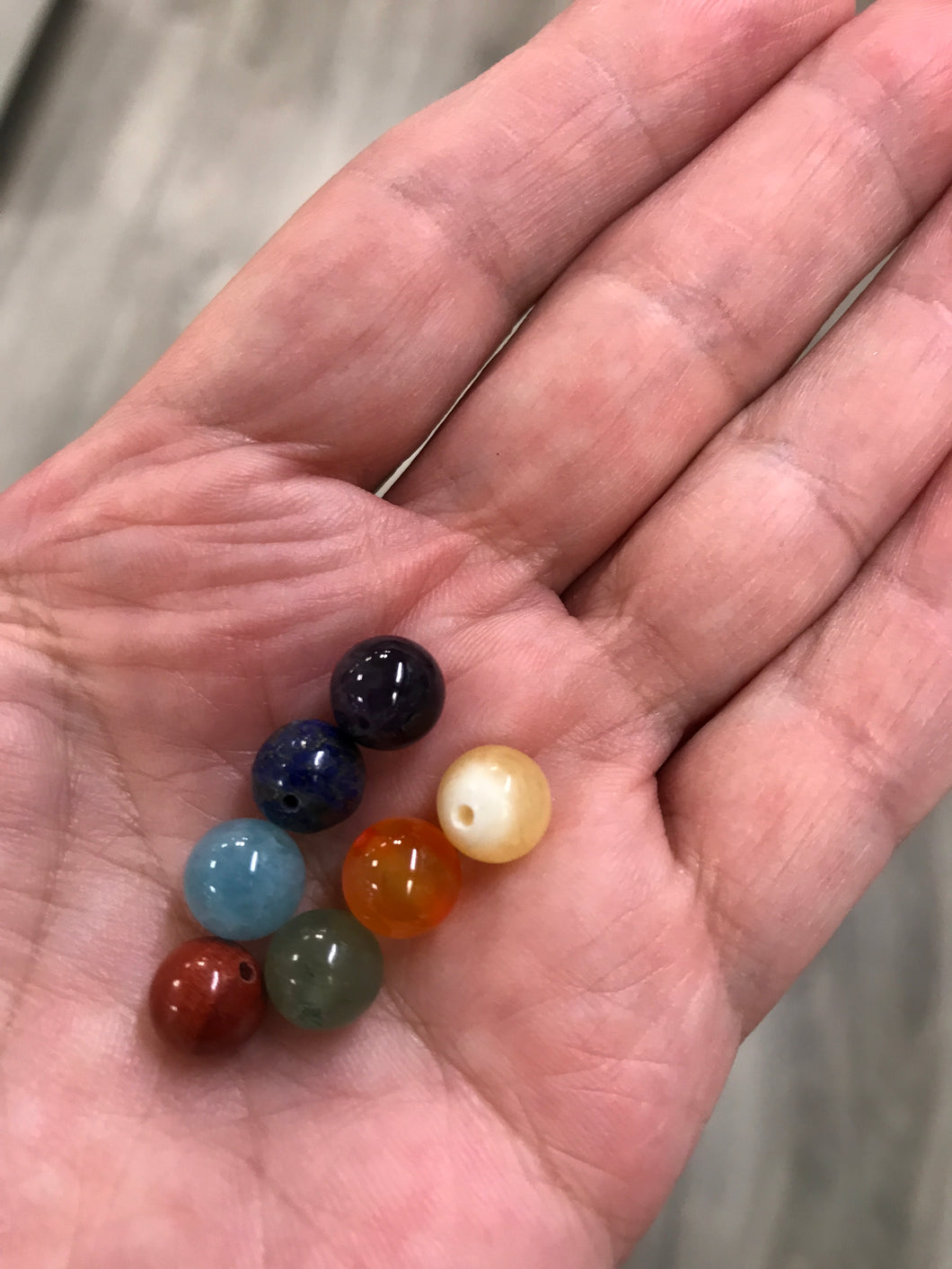 GEMSTONE CHAKRA DRILLED  8MM SET