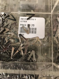 304 STAINLESS LETTER 'V'