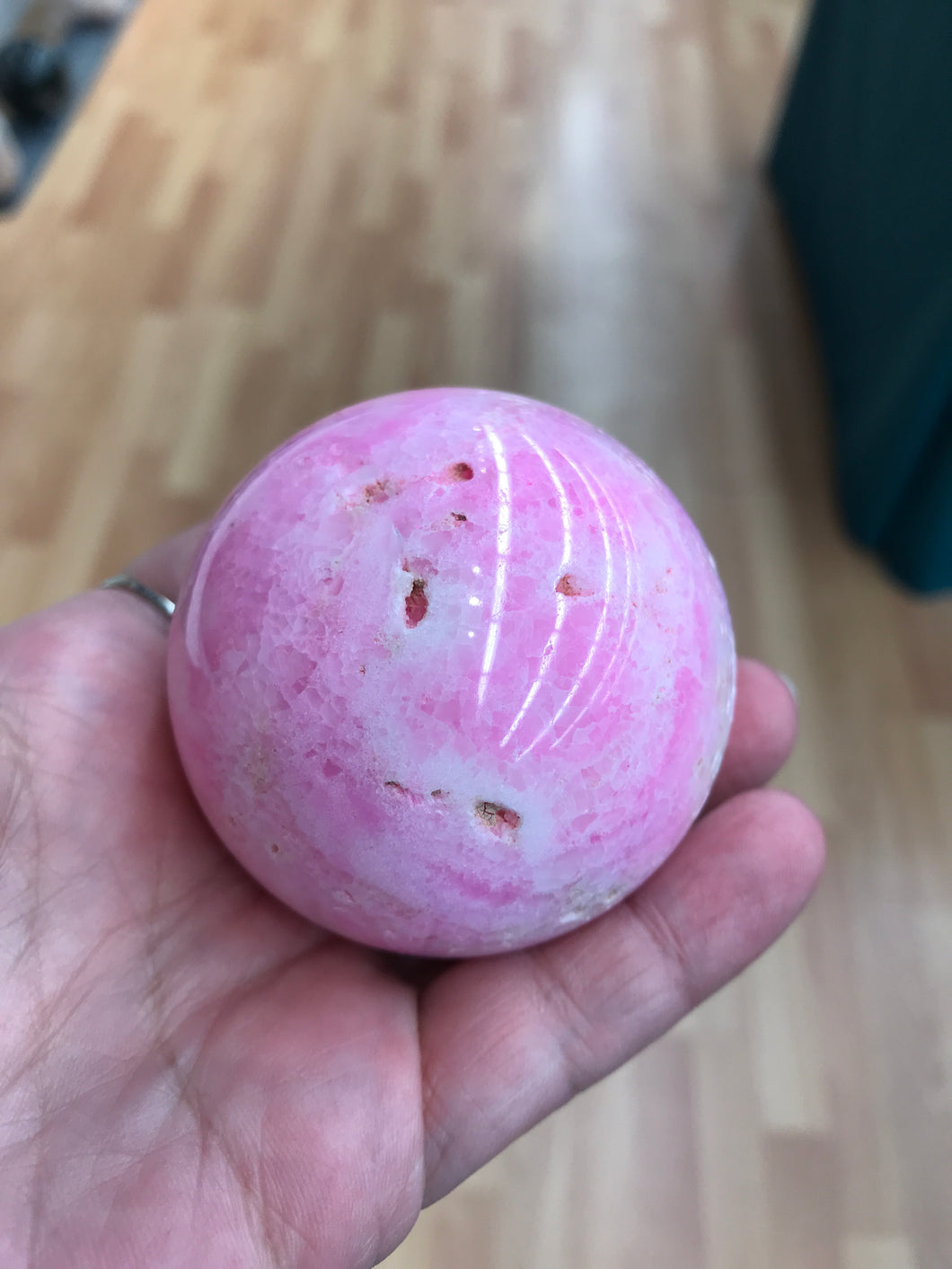PINK ARAGONITE SPHERE