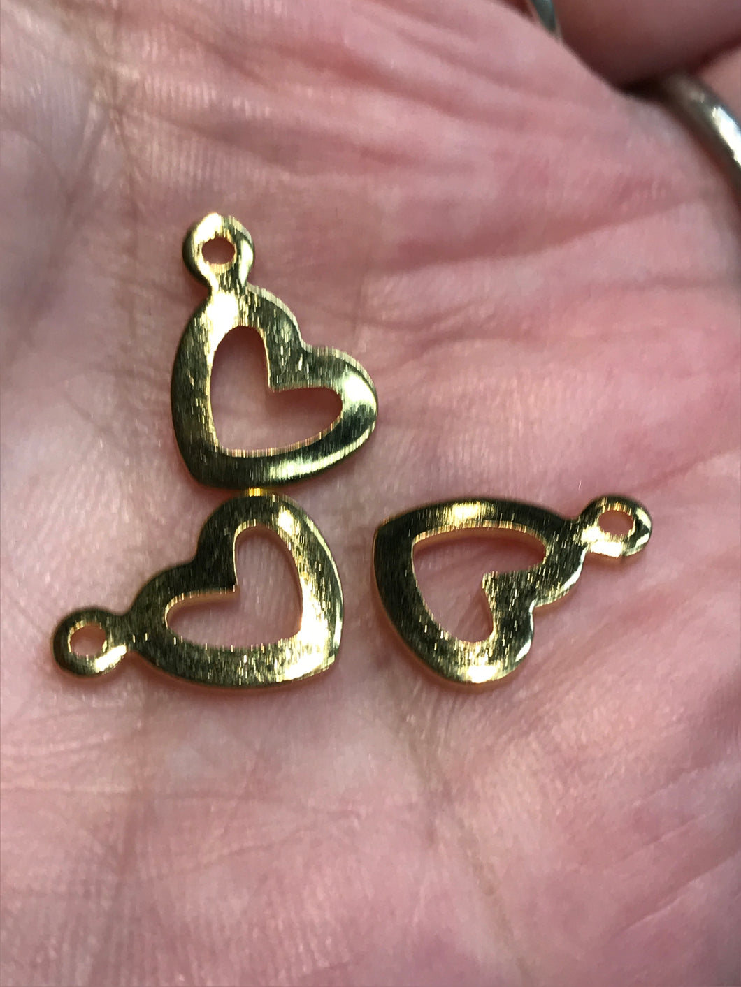 304 Stainless Steel Golden Heart Charm