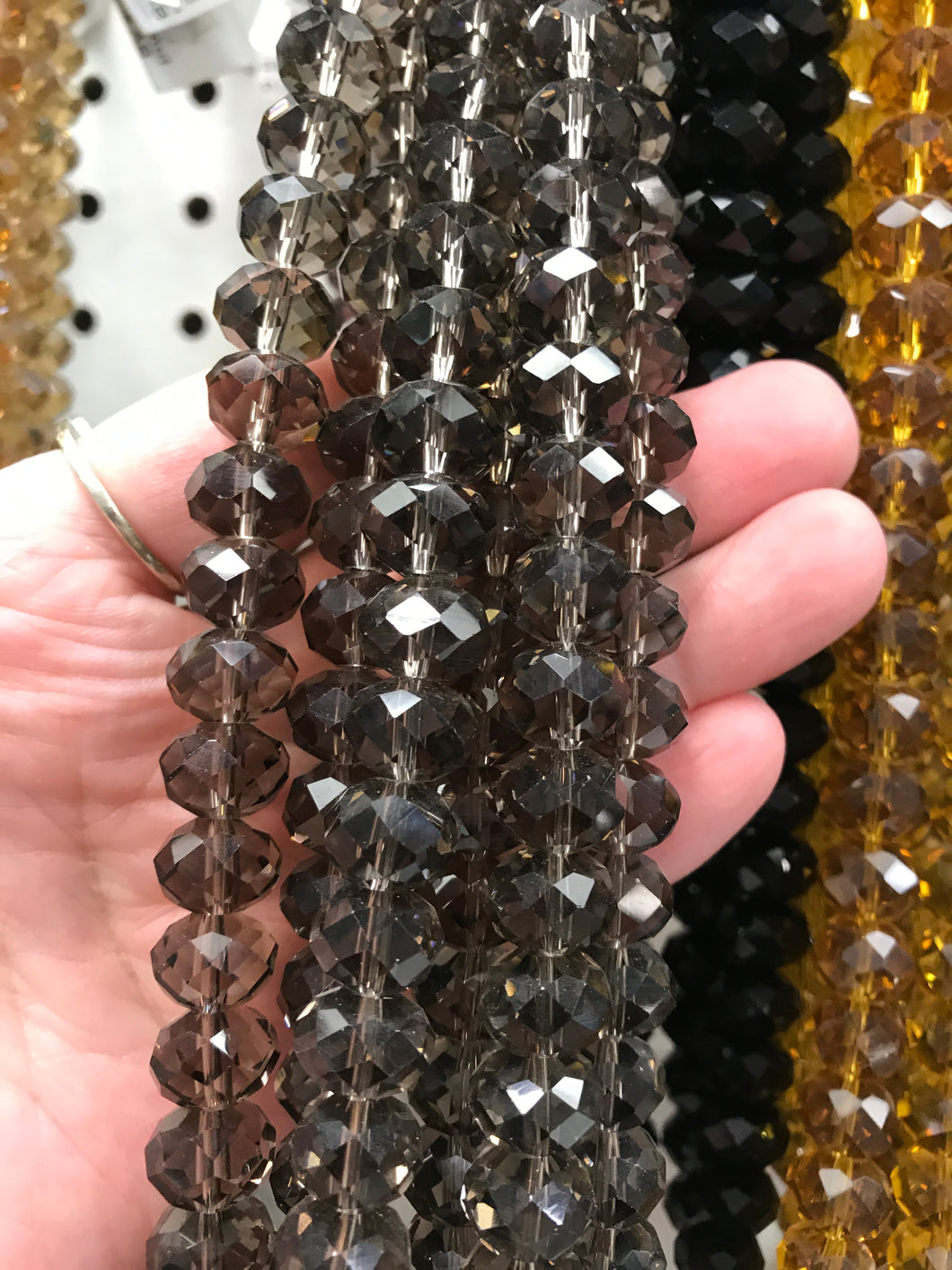 GLASS FACETED RONDELLE