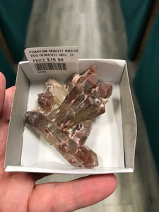 PHANTOM QUARTZ with RED HEMATITE INCLUSIONS