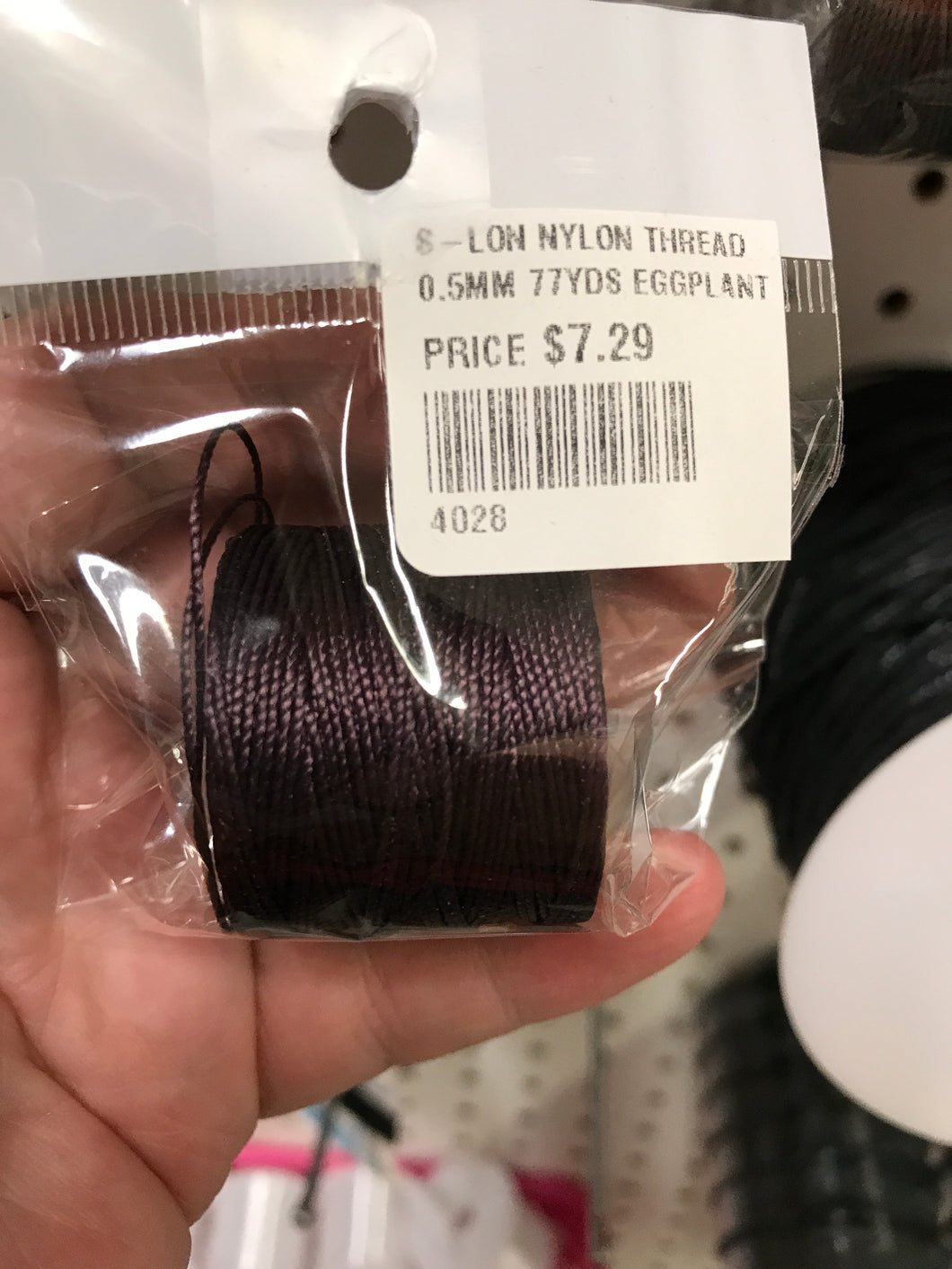 S-LON NYLON THREAD 0.5MM 77YDS EGGPLANT