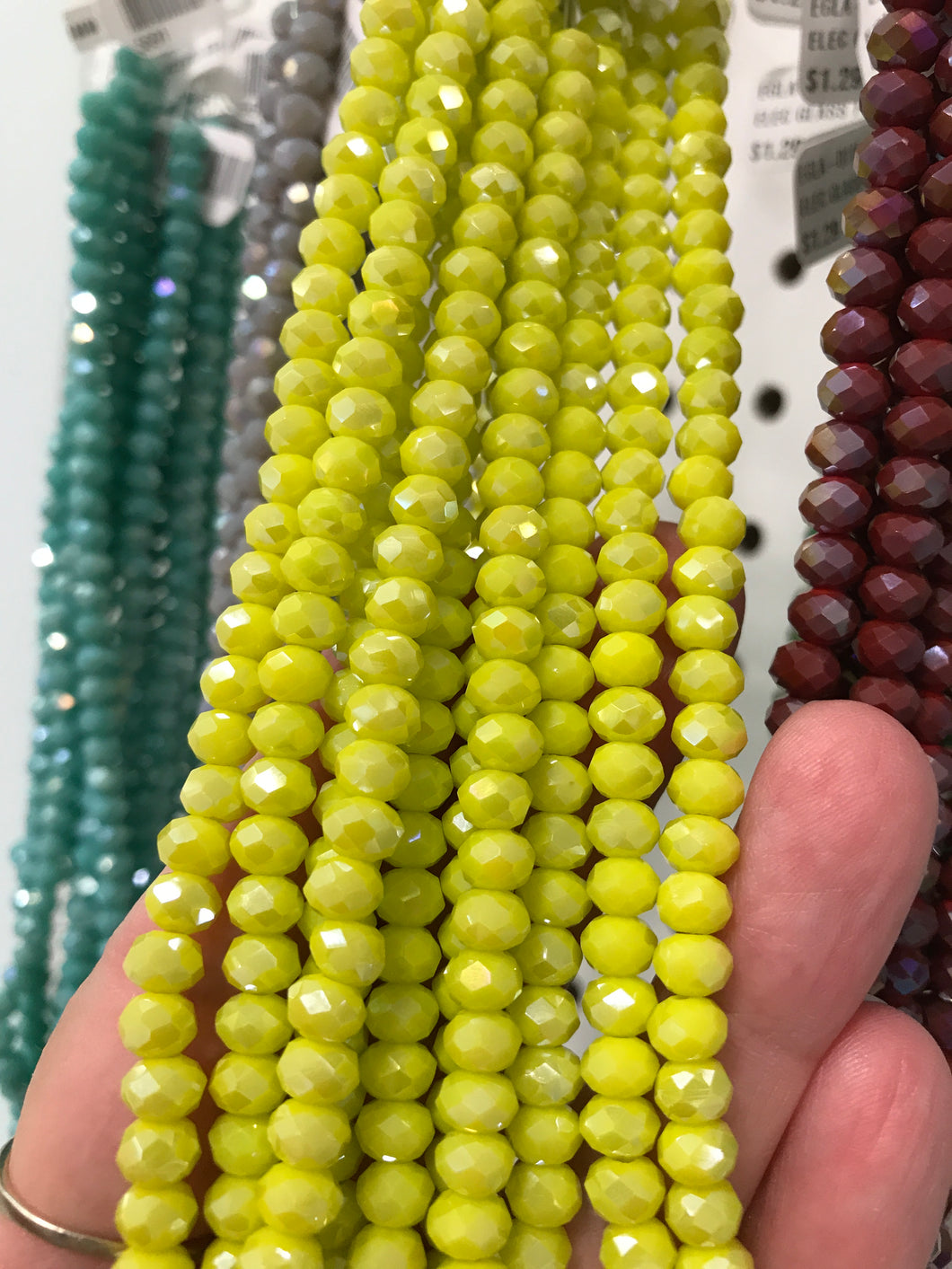 ELECTROPLATED GLASS FACETED YELLOW AB