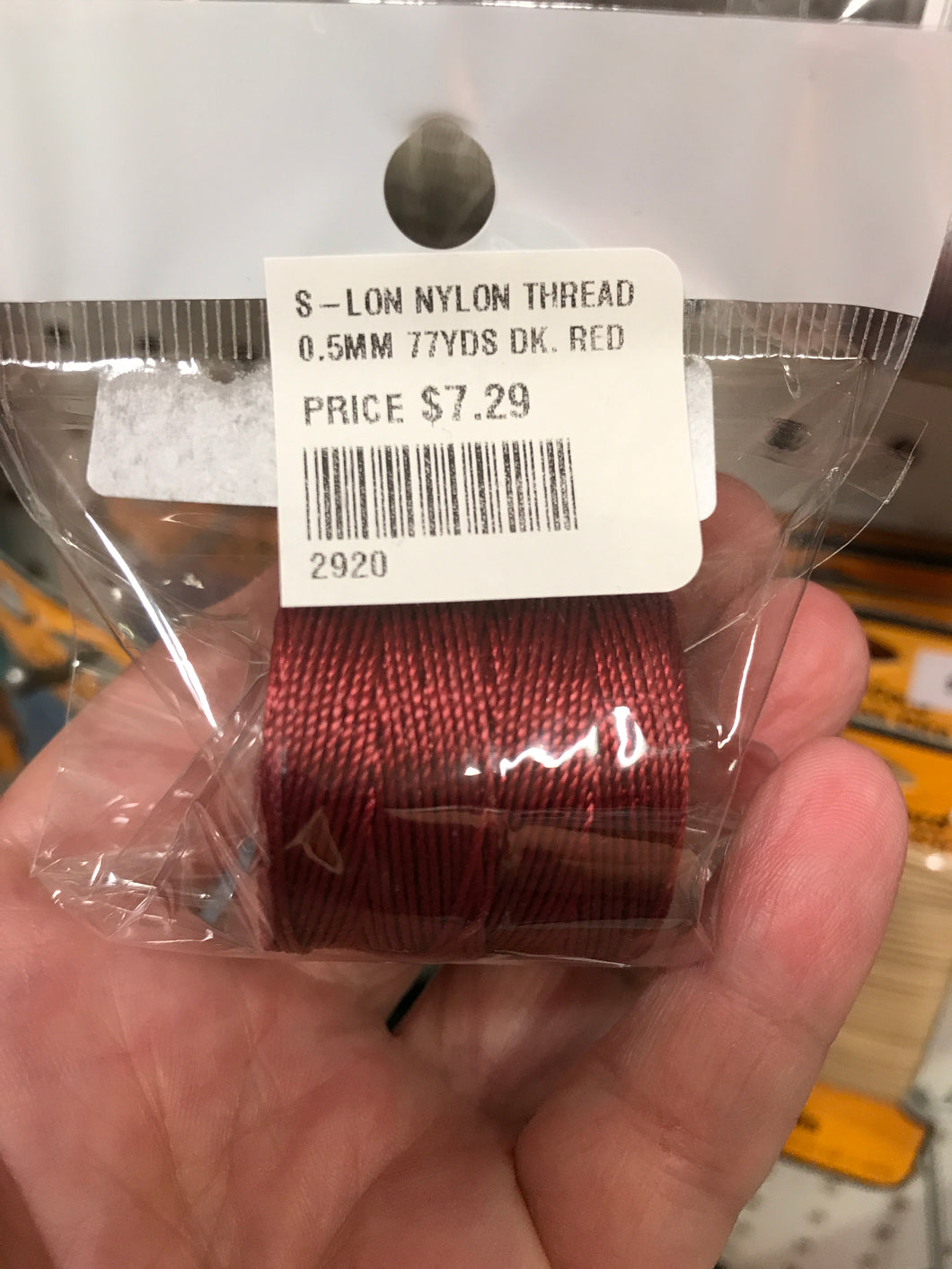 S-LON NYLON THREAD 0.5MM 77YDS DK. RED