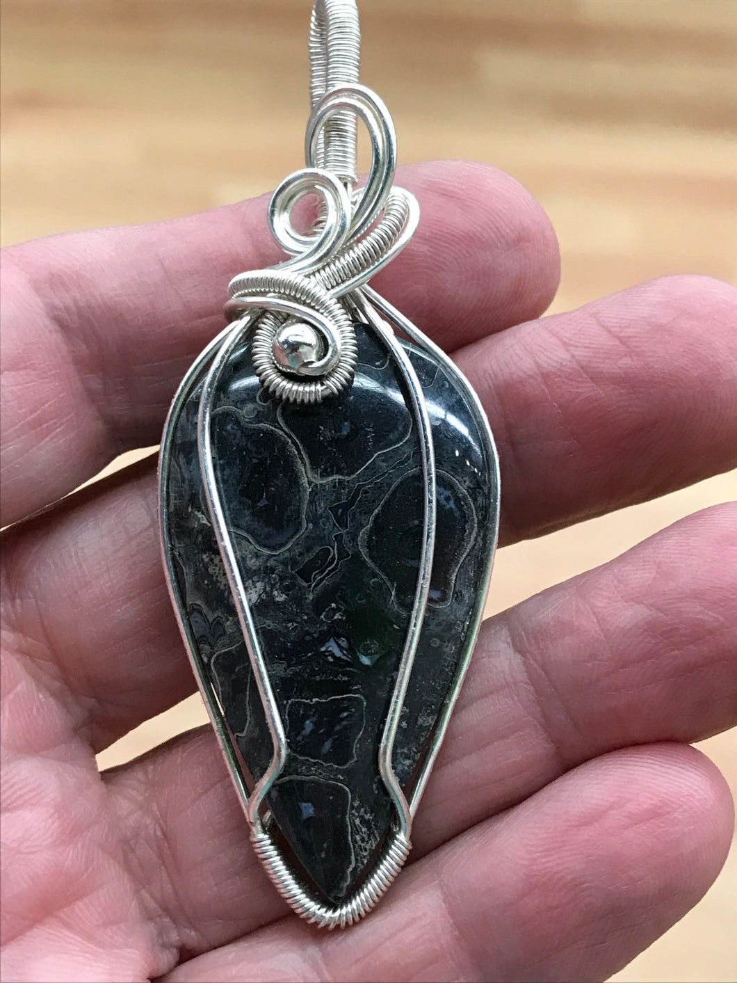 WIRE WRAPPED OCEAN JASPER PENDANT