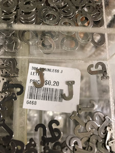 304 STAINLESS LETTER 'J'