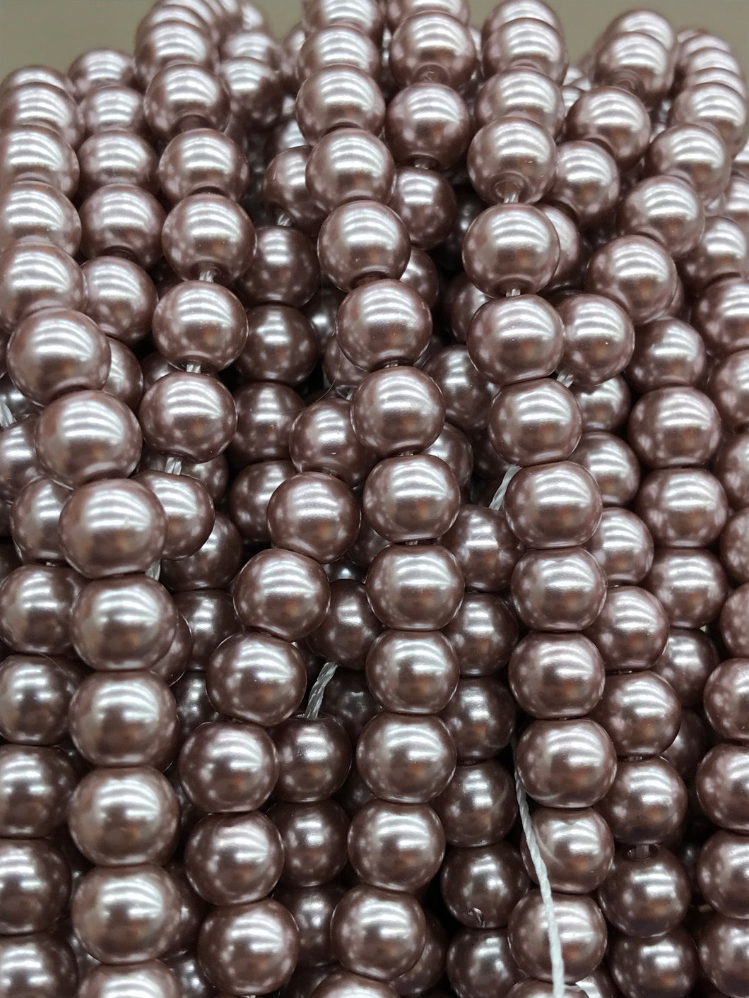 GLASS PEARL 6MM ROSY BROWN