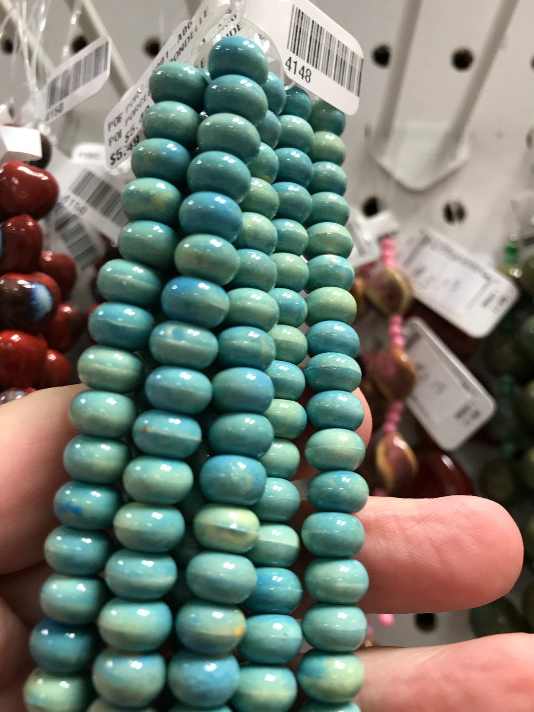 PORCELAIN RONDELLE TURQUOISE