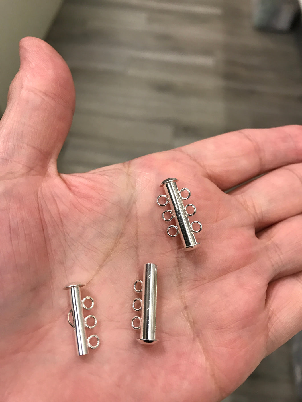 BRASS 3-HOLE SLIDE LOCK CLASP