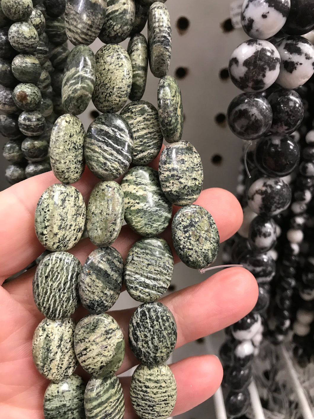 GREEN ZEBRA JASPER OVAL