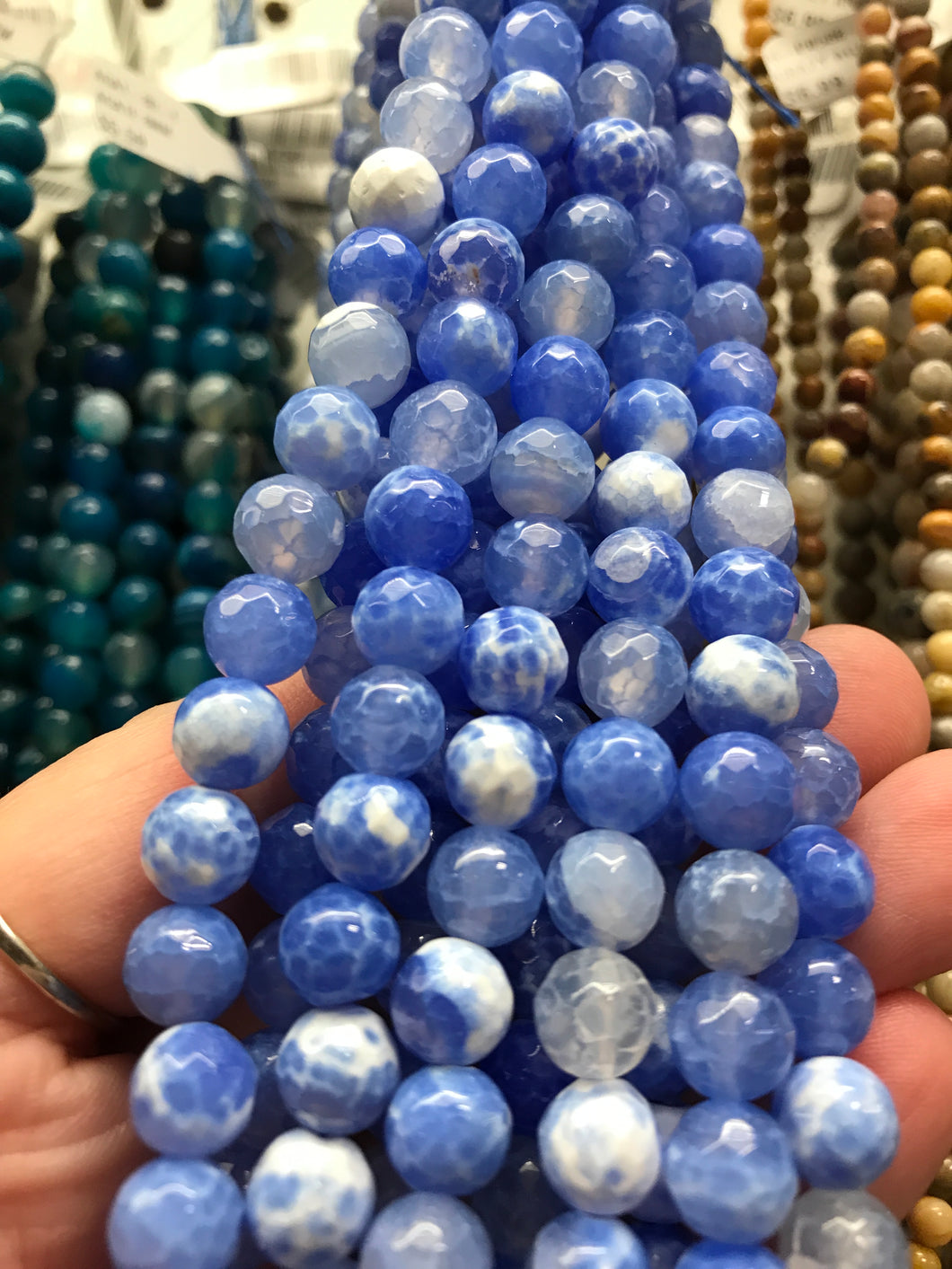 FIRE AGATE FACETED 8MM