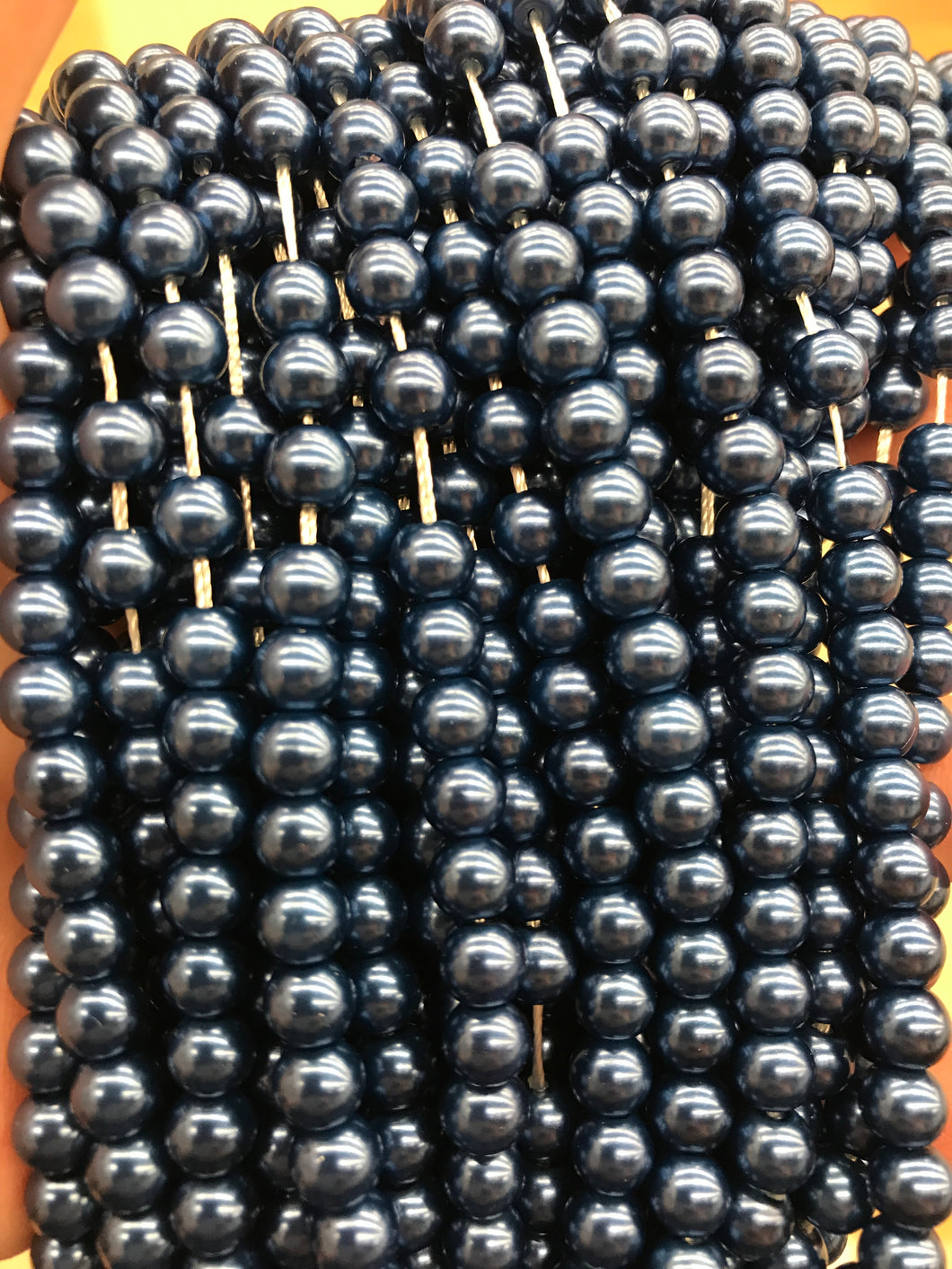 GLASS PEARL 6MM DARK SLATE BLUE