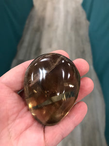 SMOKY QUARTZ GALLET/PALM STONE