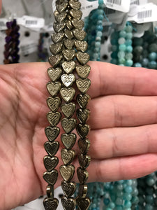 SYN. HEMATITE ELECTROPLATED HEART