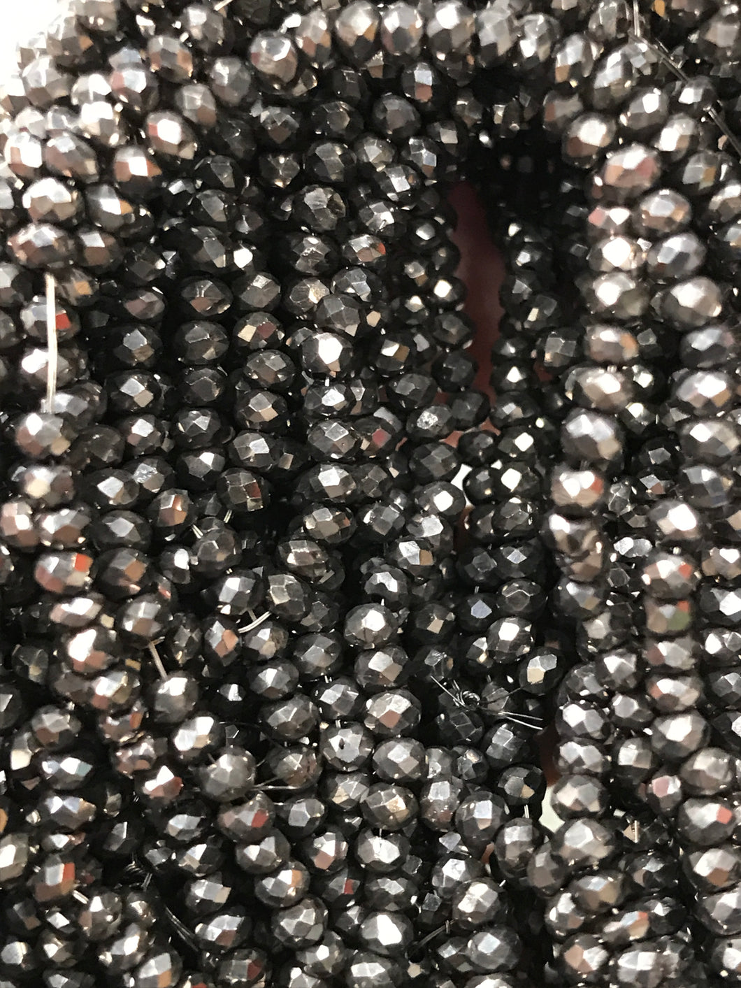 ELECTROPLATED GLASS FACETED 3X2MM