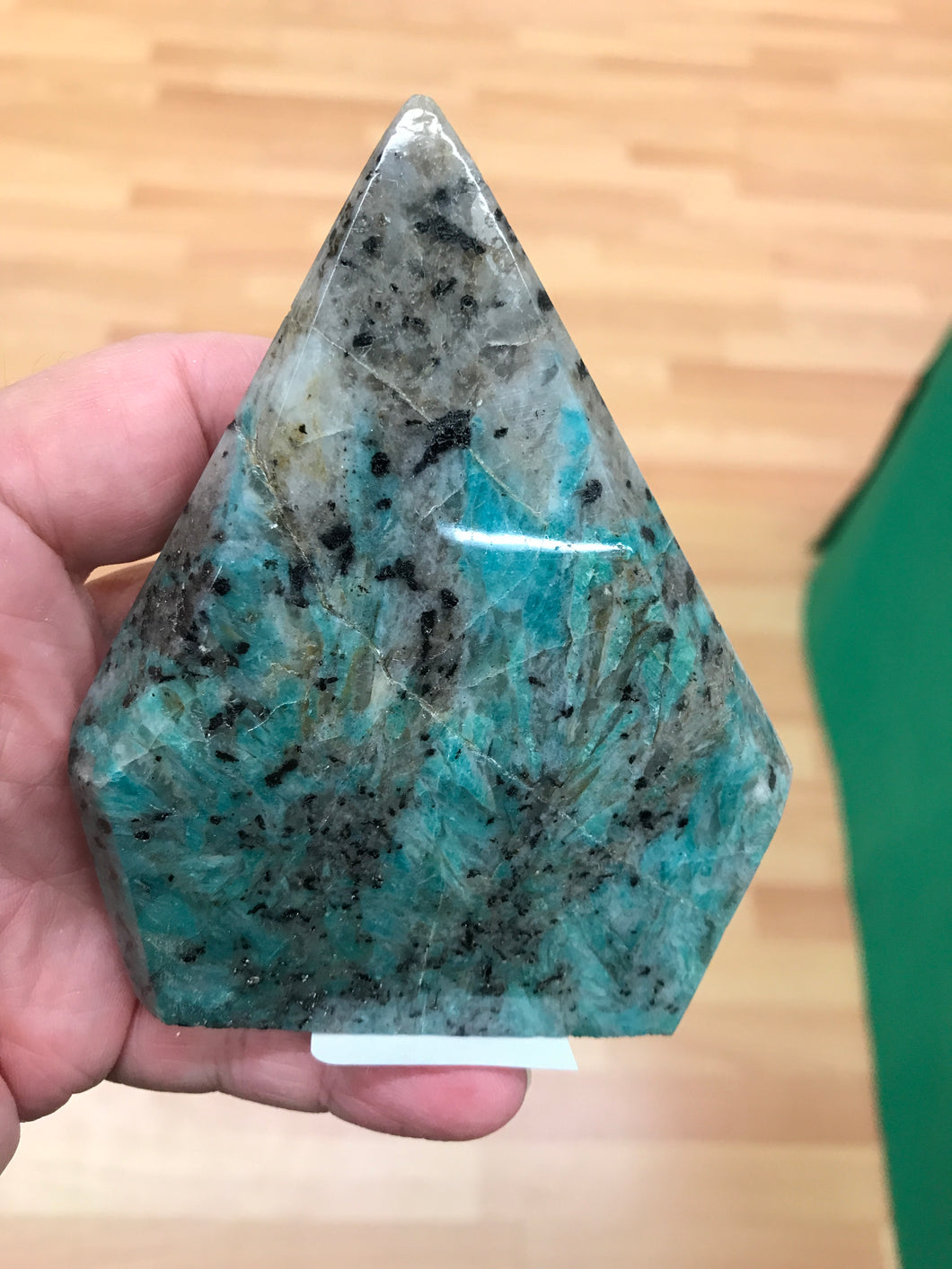 AMAZONITE WITH TOURMALINE FREEFORM