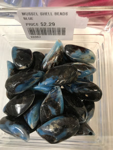 MUSSEL SHELL BEADS BLUE