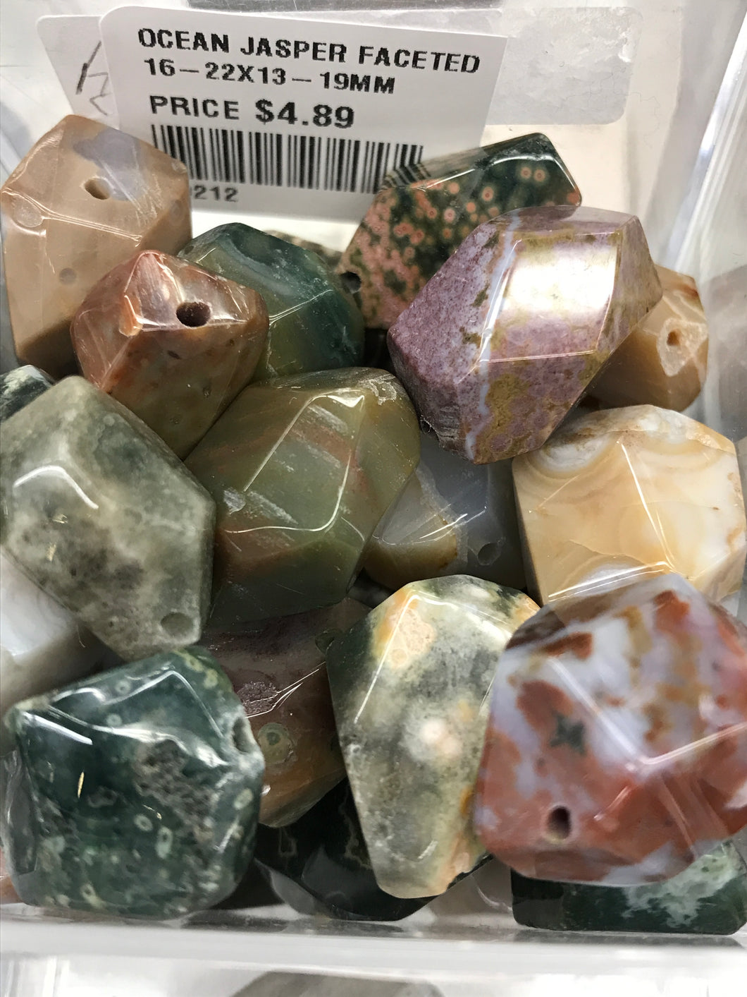 OCEAN JASPER FACETED NUGGET 16-22X13-19MM
