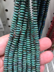 LENTIL 2-HOLE TURQUOISE BRONZE PICASSO