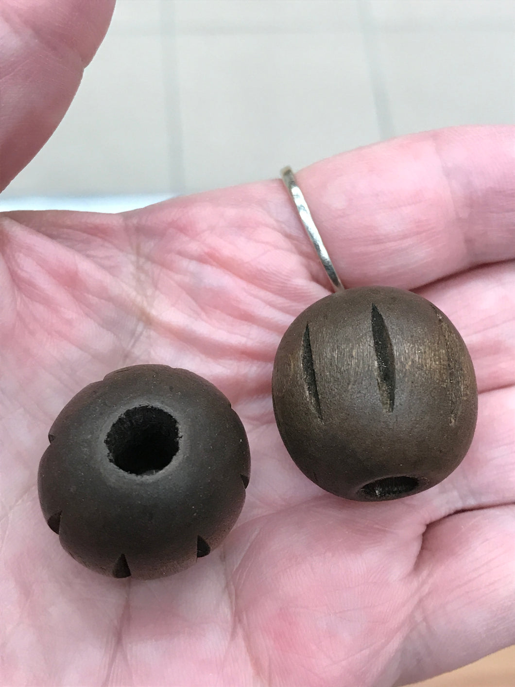 CARVED WOOD BEAD