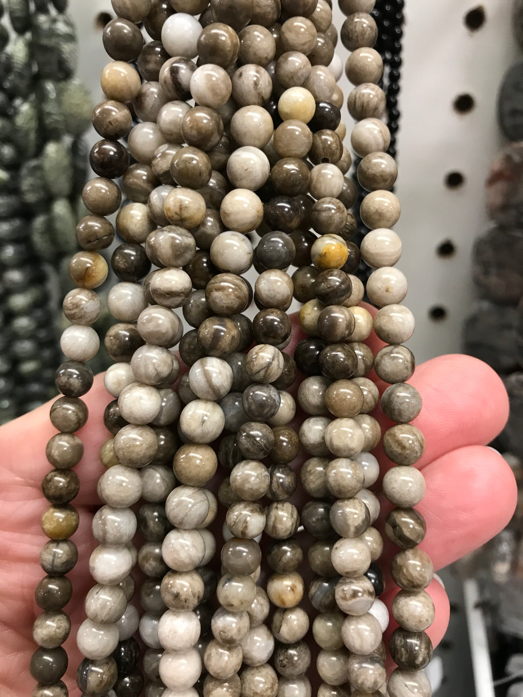 SILVER LEAF JASPER 6MM