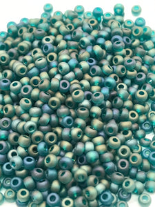 CZ SEED BEAD 11/0 TEAL AB MATTE TR 34962