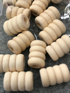 WOOD COLUMN BEADS 14X9MM