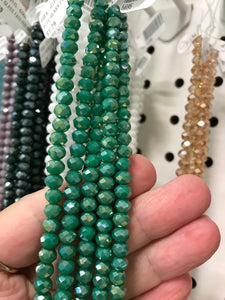 ELECTROPLATED GLASS FACETED GREEN AB