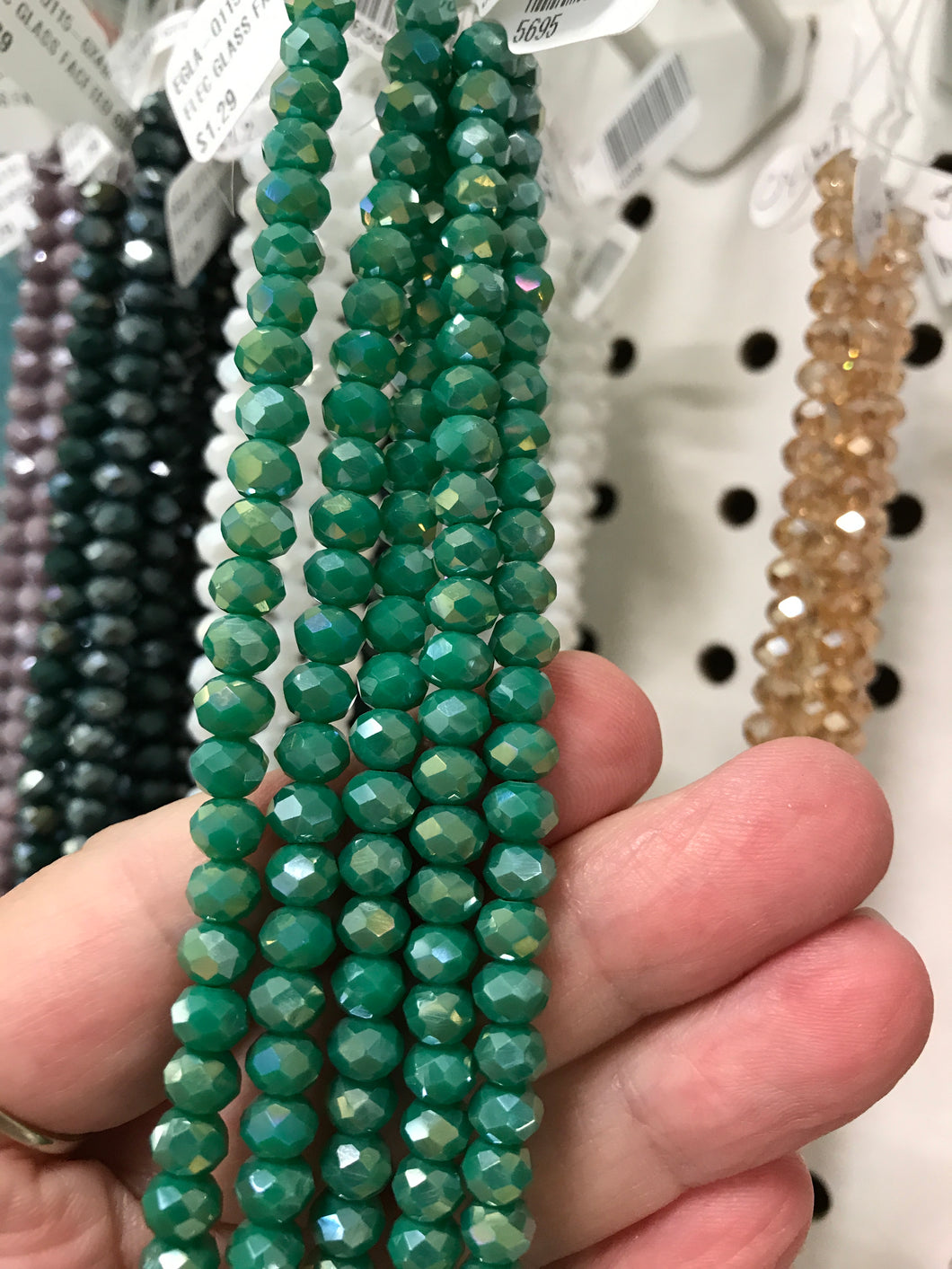 ELECTROPLATED GLASS FACETED GREEN AB