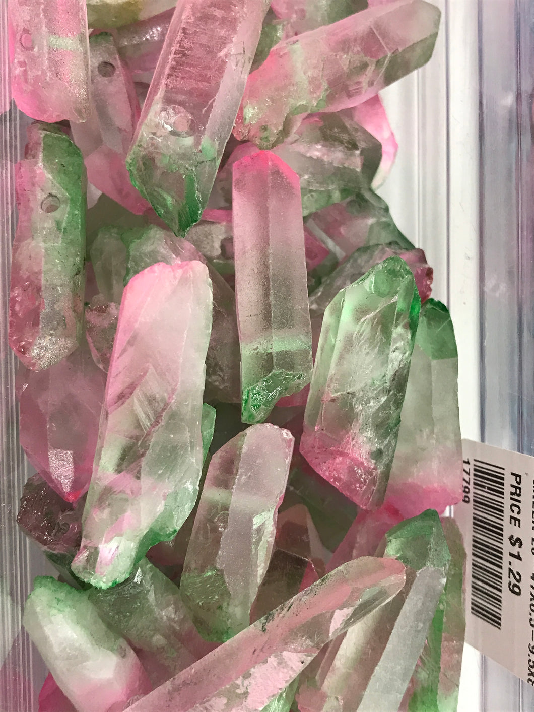QUARTZ NUGGETS GREEN/PINK