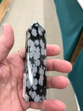 Load image into Gallery viewer, SNOWFLAKE OBSIDIAN POINT
