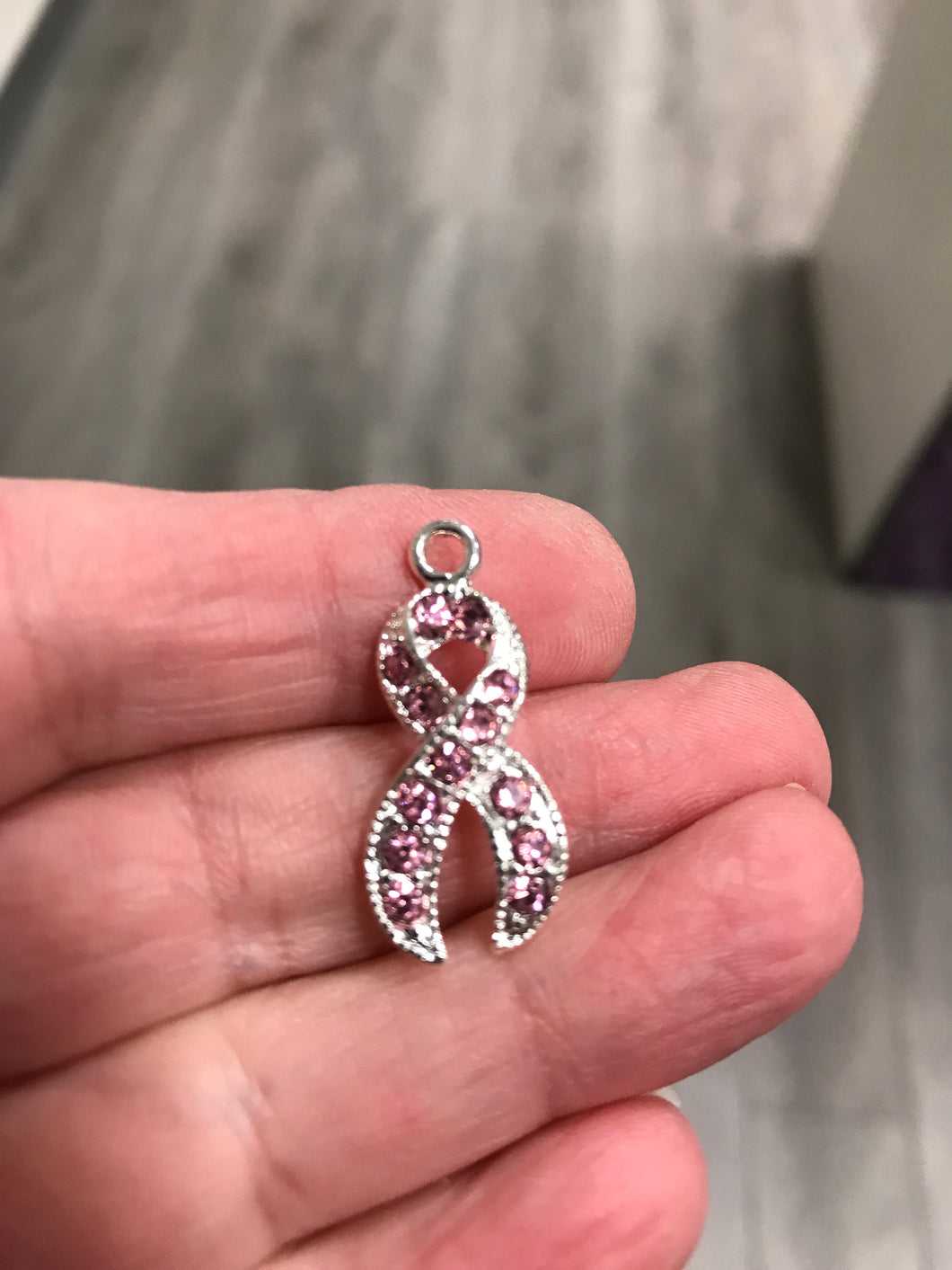 PINK RHINESTONE AWARENESS CHARM