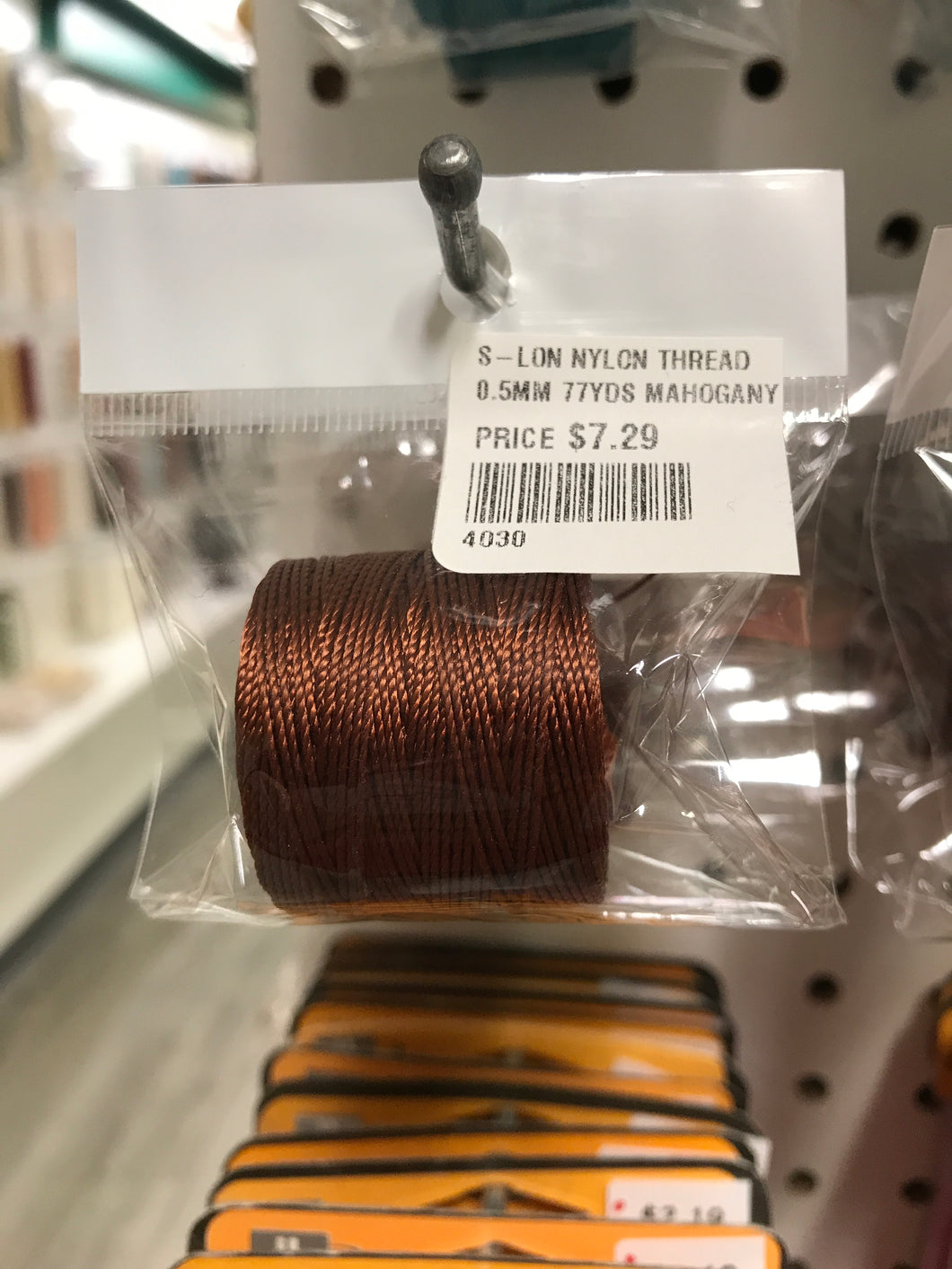 S-LON NYLON THREAD 0.5MM 77YDS MAHOGANY