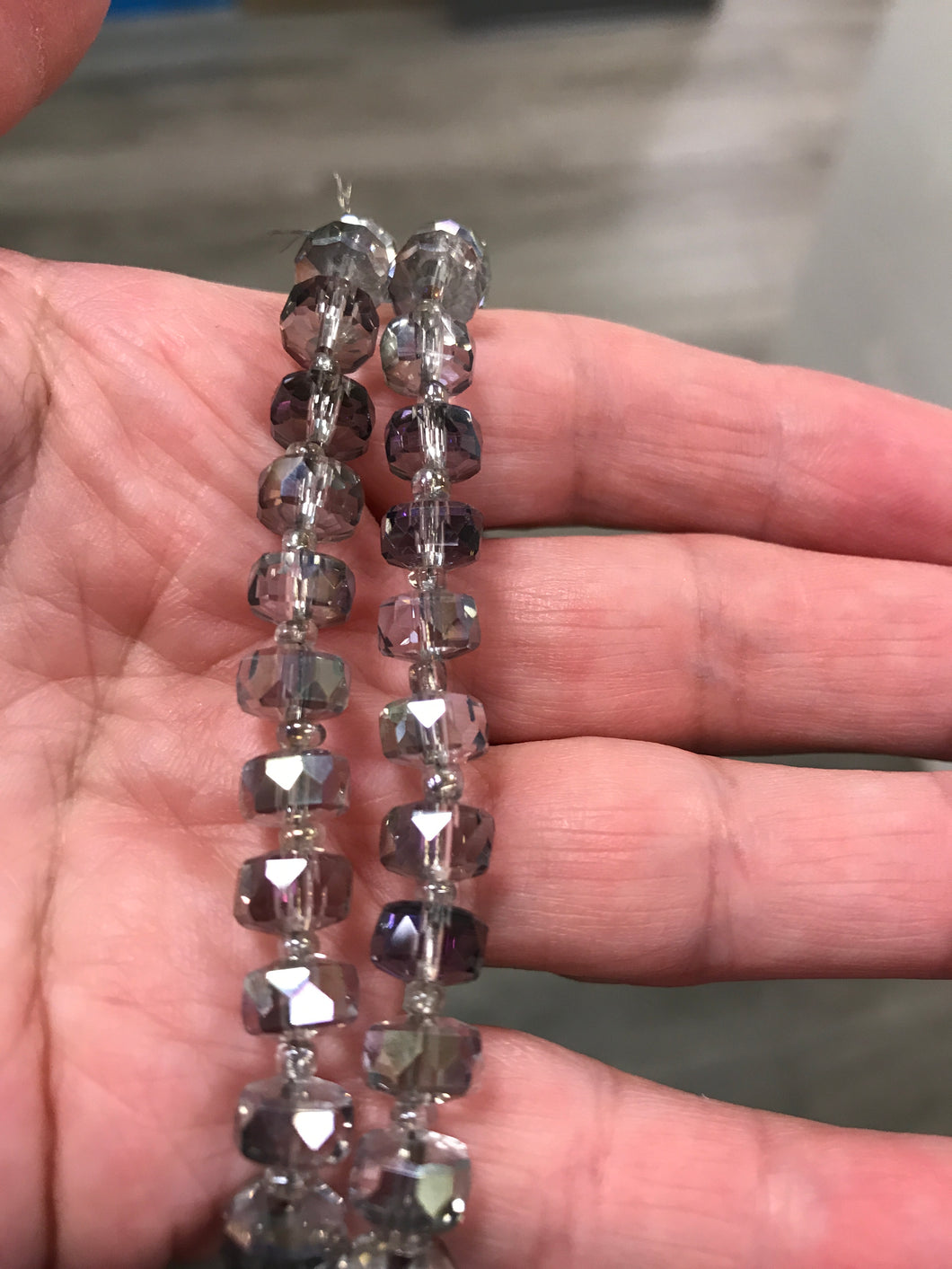FACETED ELECTROPLATED GLASS 8X5MM