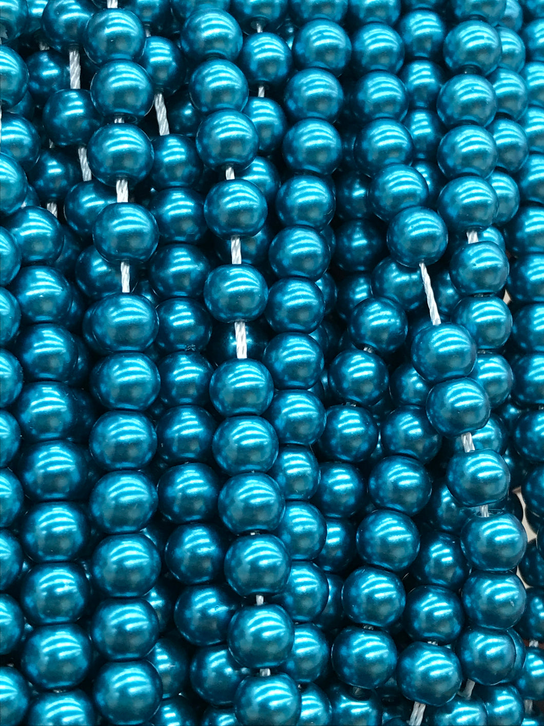 GLASS PEARL 6MM STEEL BLUE