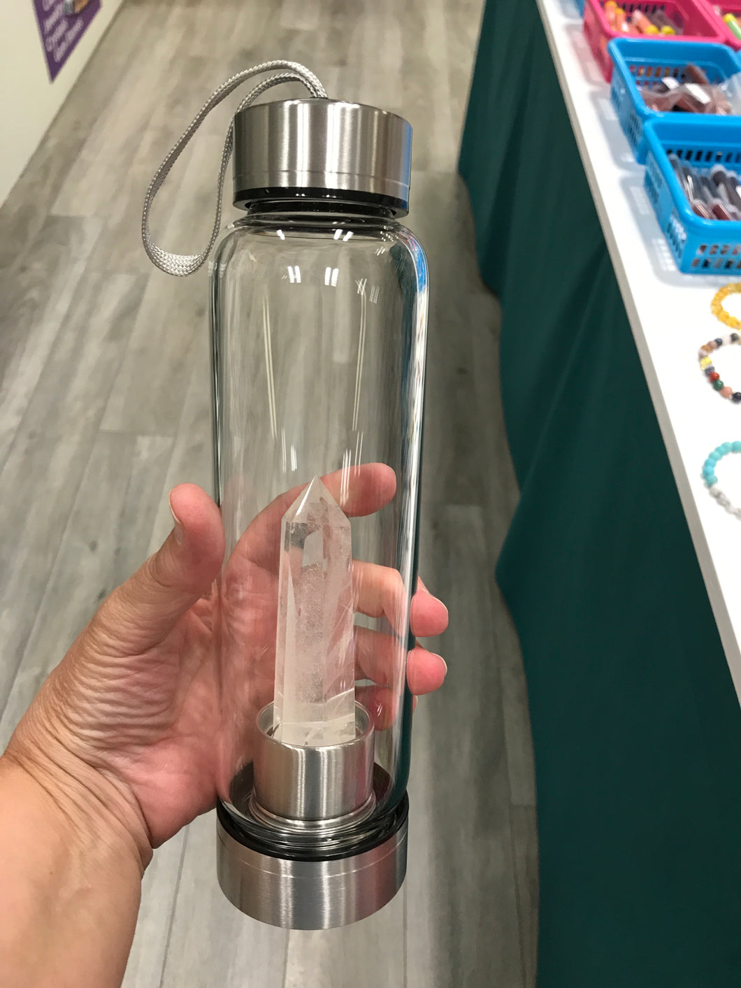 WATER BOTTLE CLEAR QUARTZ