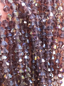 GLASS BICONE FACETED 4MM