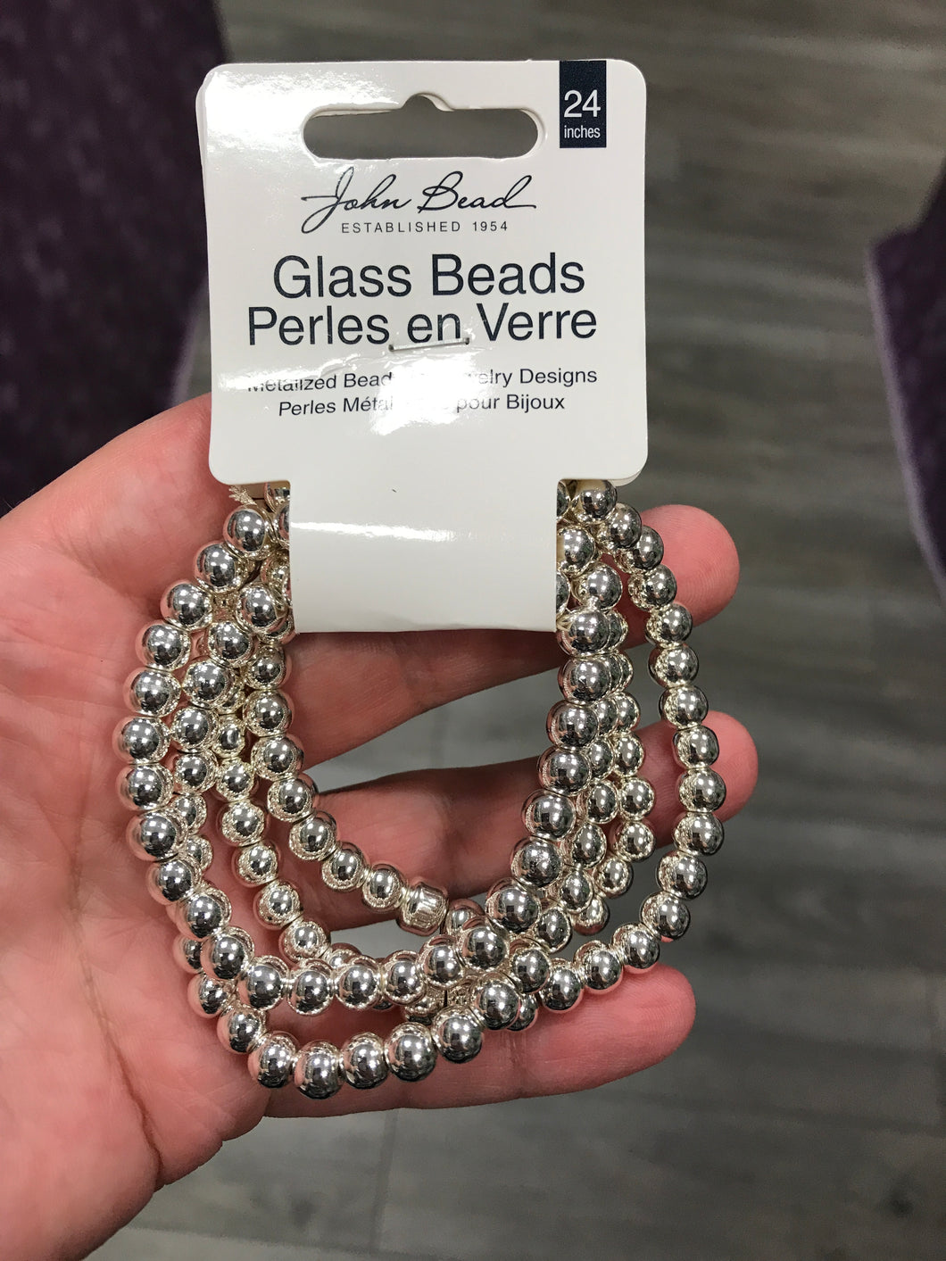GLASS BEAD METALIZED SILVER