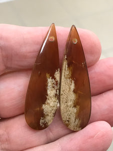 AMBER EARRING CABOCHON SET 43MM