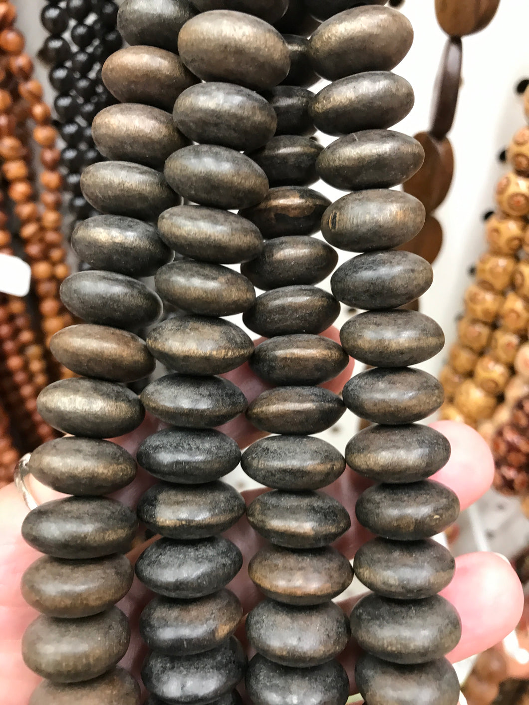 WOOD BEADS DISC 16-17X9MM